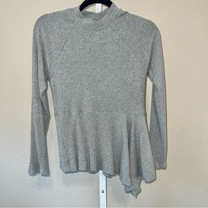 Anthropologie Maeve Corinne Gray Asymmetrical Long Sleeve Small Petite